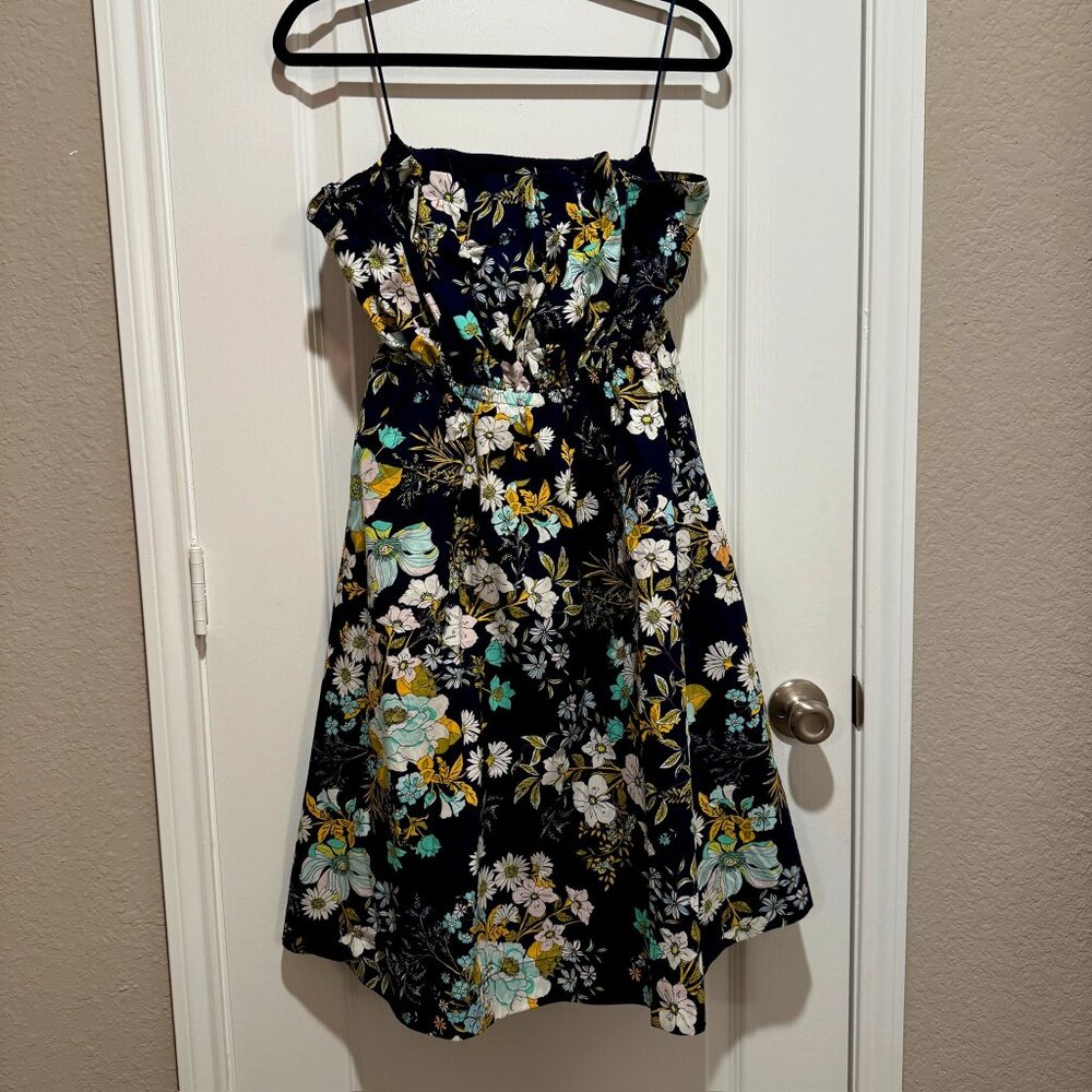 Anthropologie Strapless Floral Dress - Size Medium